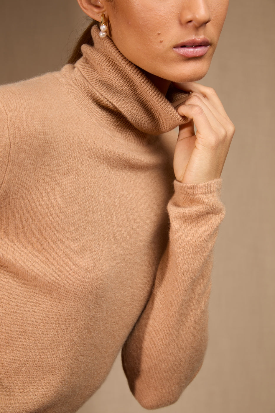 Pull Col Roulé Ashley - Sahara