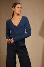Cardigan Col V Paige - Océan Chiné