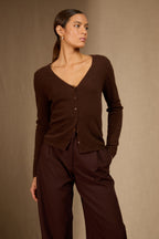 Cardigan Col V Paige - Café