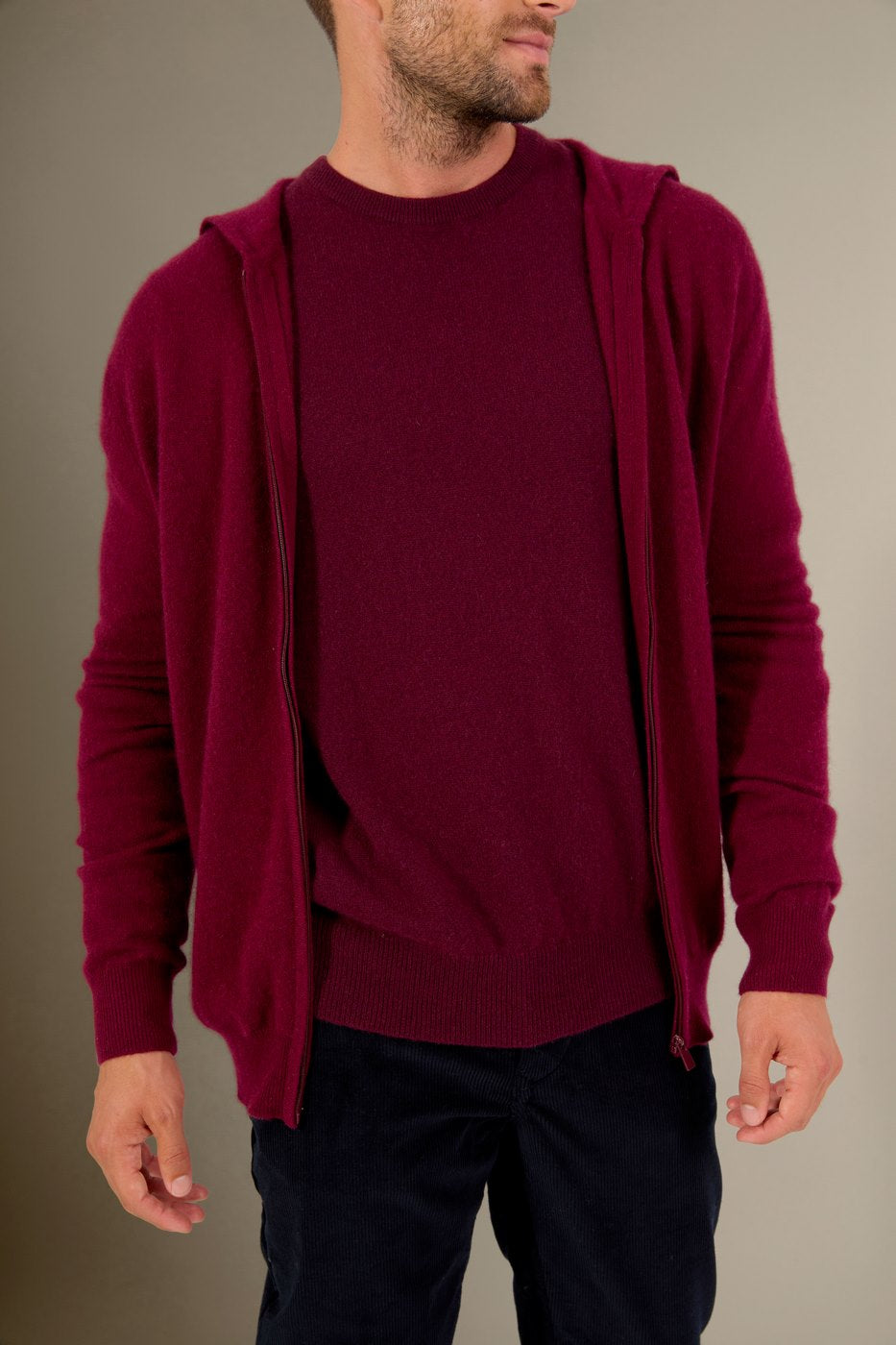 Gilet Zippé Capuche Eldo - Bordeaux