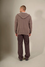 Gilet Zippé Capuche - Eldo - Taupe Chiné