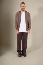 Gilet Zippé Capuche - Eldo - Taupe Chiné