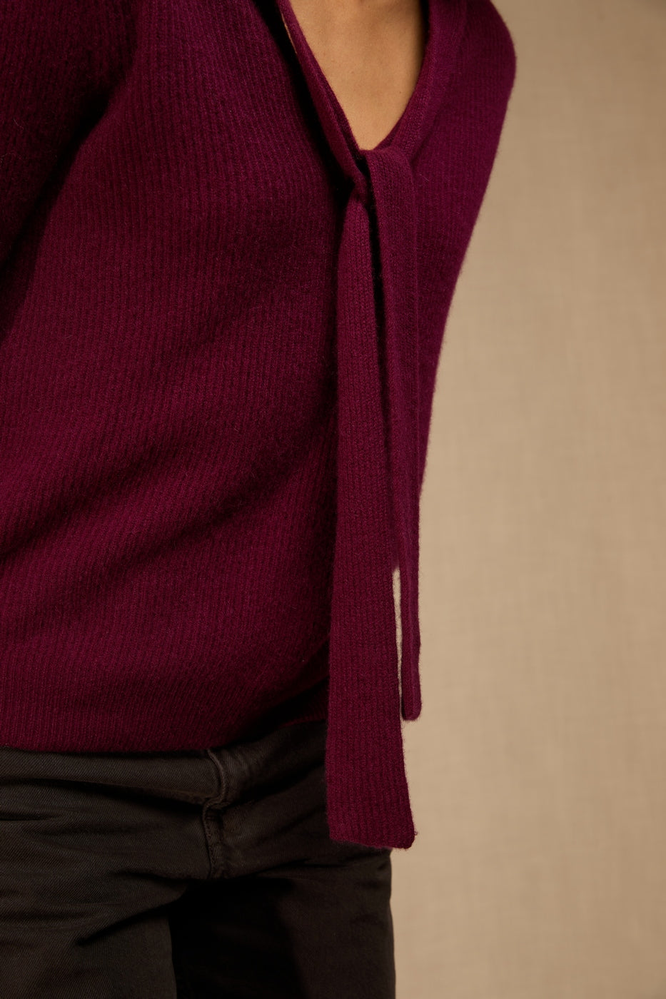 Pull Col Lavallière Ruba - Bordeaux