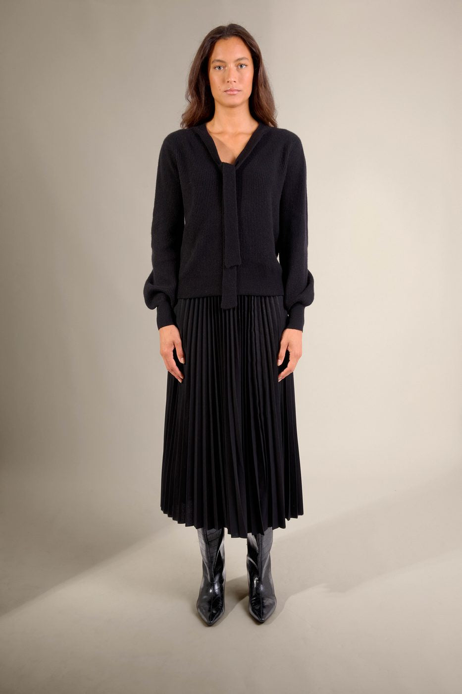 Pull Col Lavallière Ruba - Noir