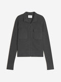 Veste Courte Zippée Col Chemise 4 Fils Sara - Anthracite Chiné