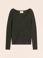 Pull Col Bateau Cylena - Kaki Chiné
