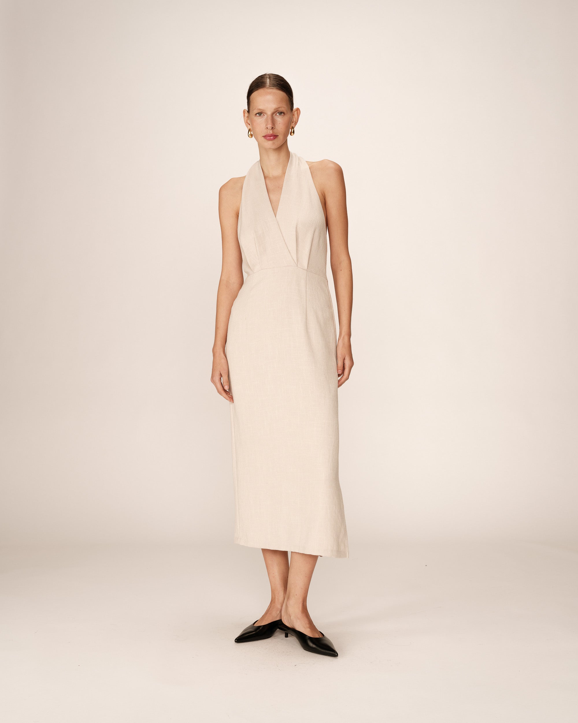 Vestido Midi Perla - Beige