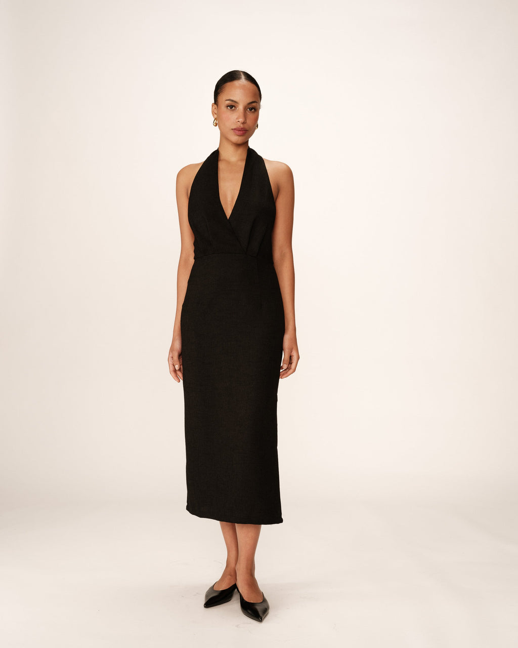 Robe Mi-Longue Perla - Noir