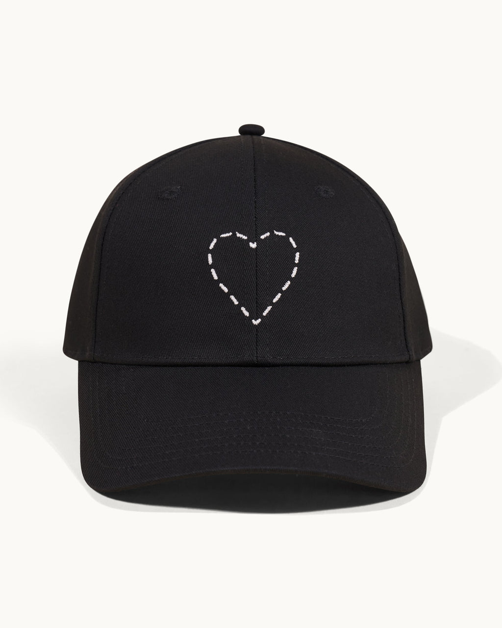 Heart Curved Peak Cap - Black - Unisex