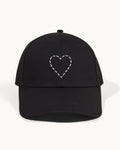 Heart Curved Peak Cap - Black - Unisex