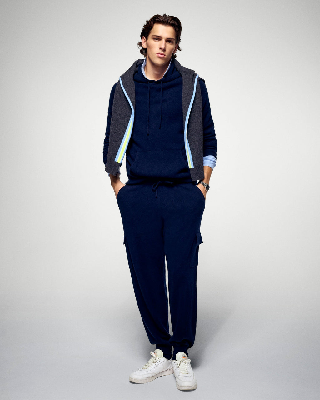 Pantalón de Chándal Recto Cargo - Navy - Hombre