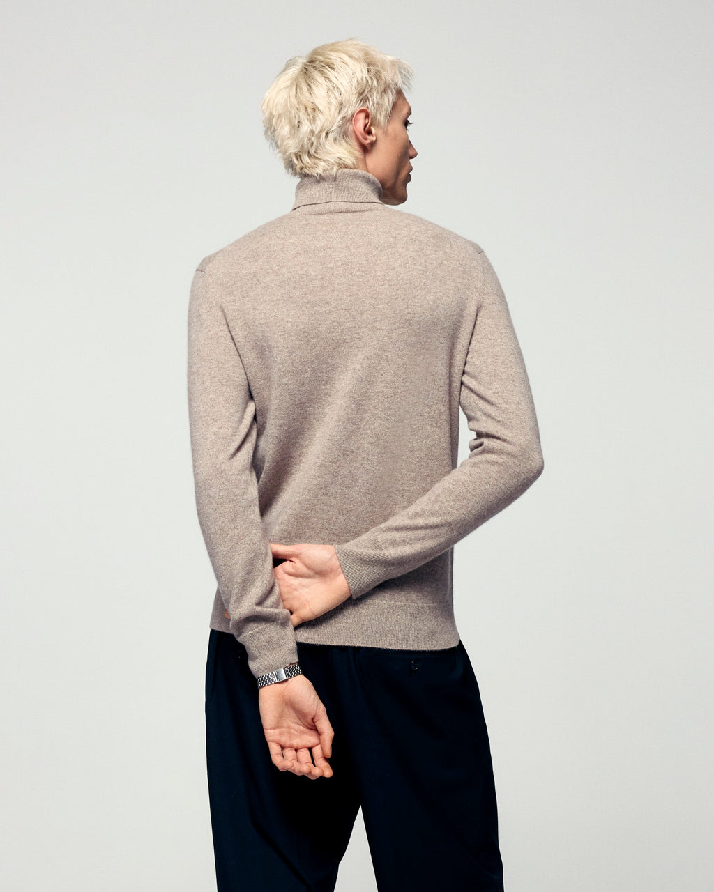 Maglione Collo Alto - Taupe Melange - Uomo
