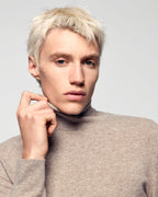 Maglione Collo Alto - Taupe Melange - Uomo