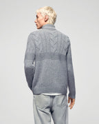 Pull Col Roulé Torsades - Gris Chiné Foncé - Homme