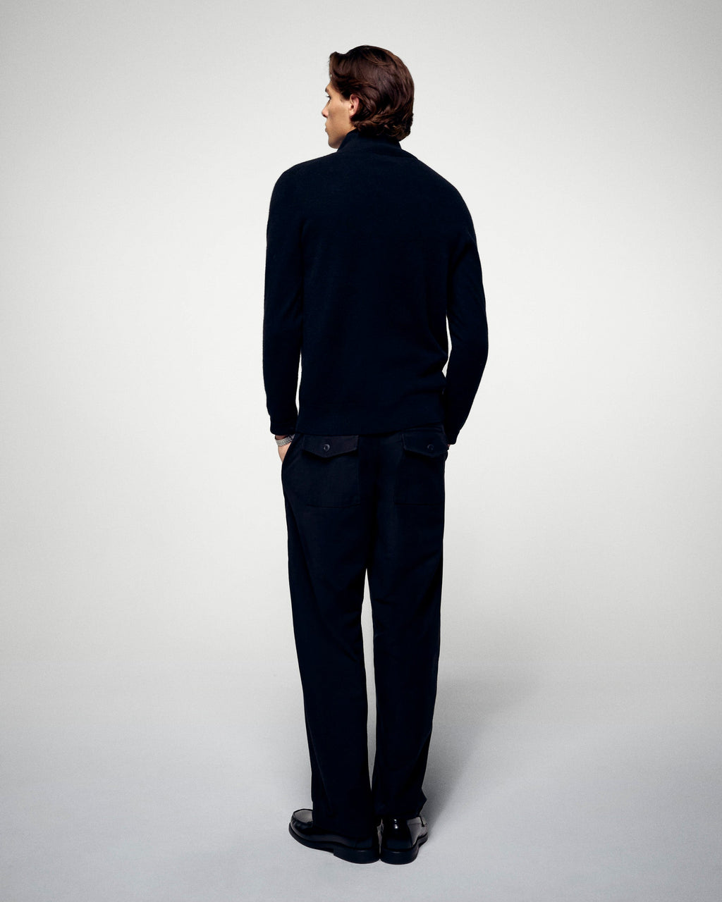 Jersey de cuello camionero - Negro - Hombre