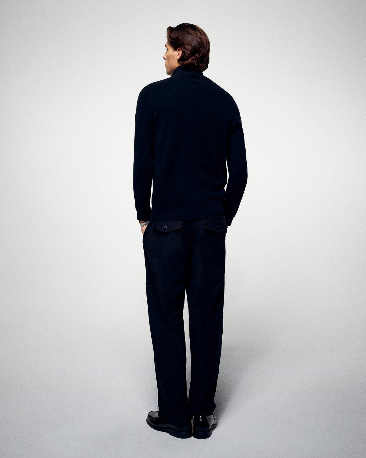 Jersey de cuello camionero - Negro - Hombre