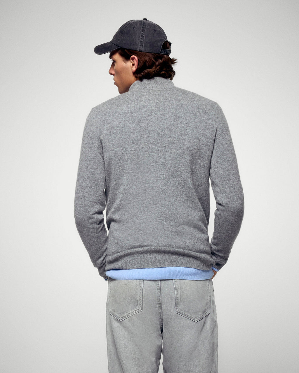 Pull Col Camionneur - Gris Chiné Foncé - Homme