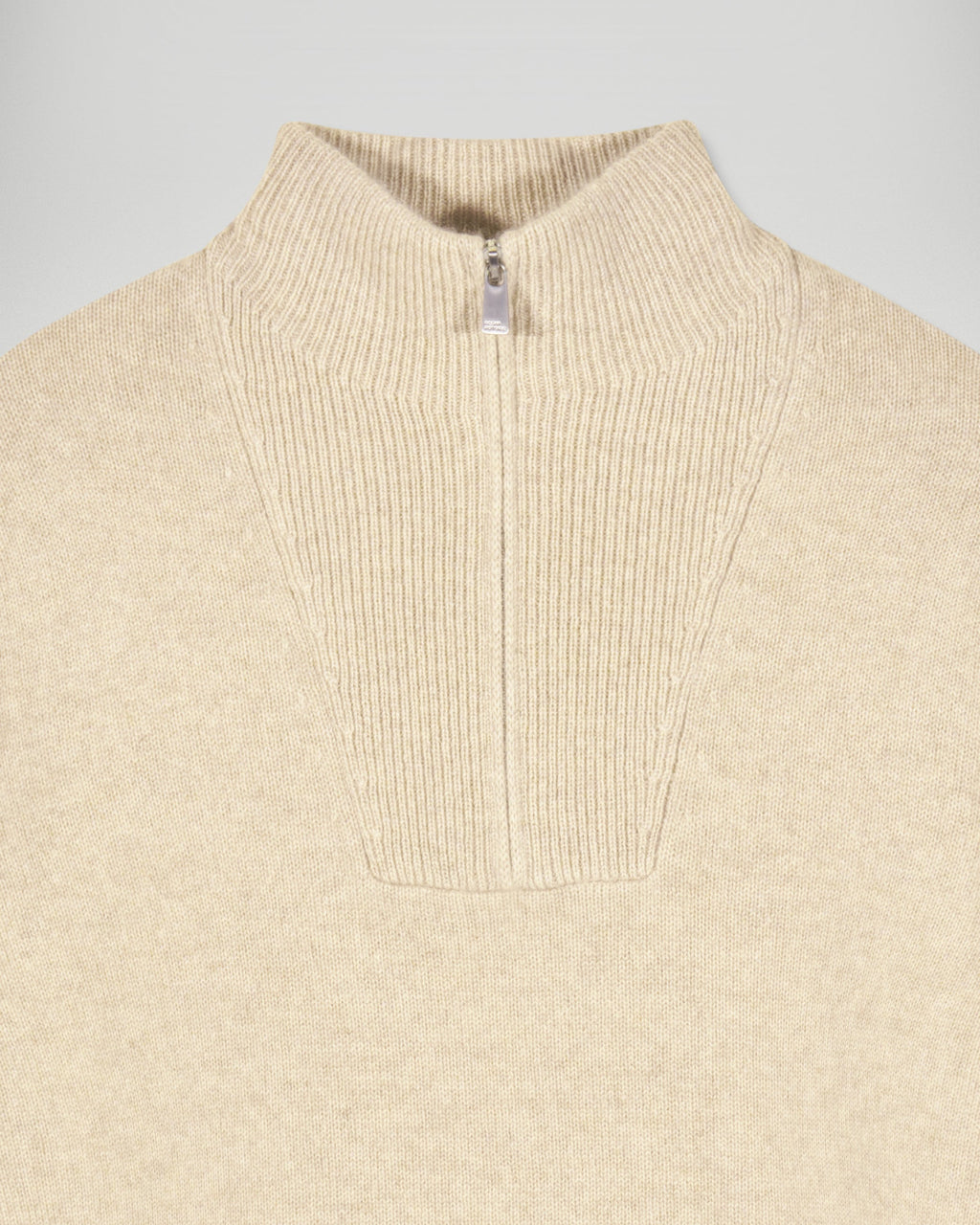 Maglione collo con zip oversize - Beige mélange - Uomo