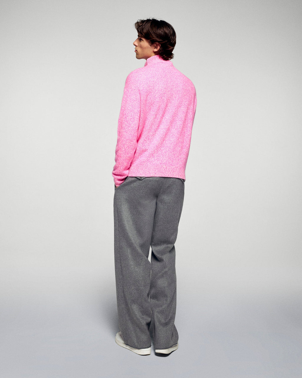 Maglione Collo Zip - Luminous Pink - Uomo
