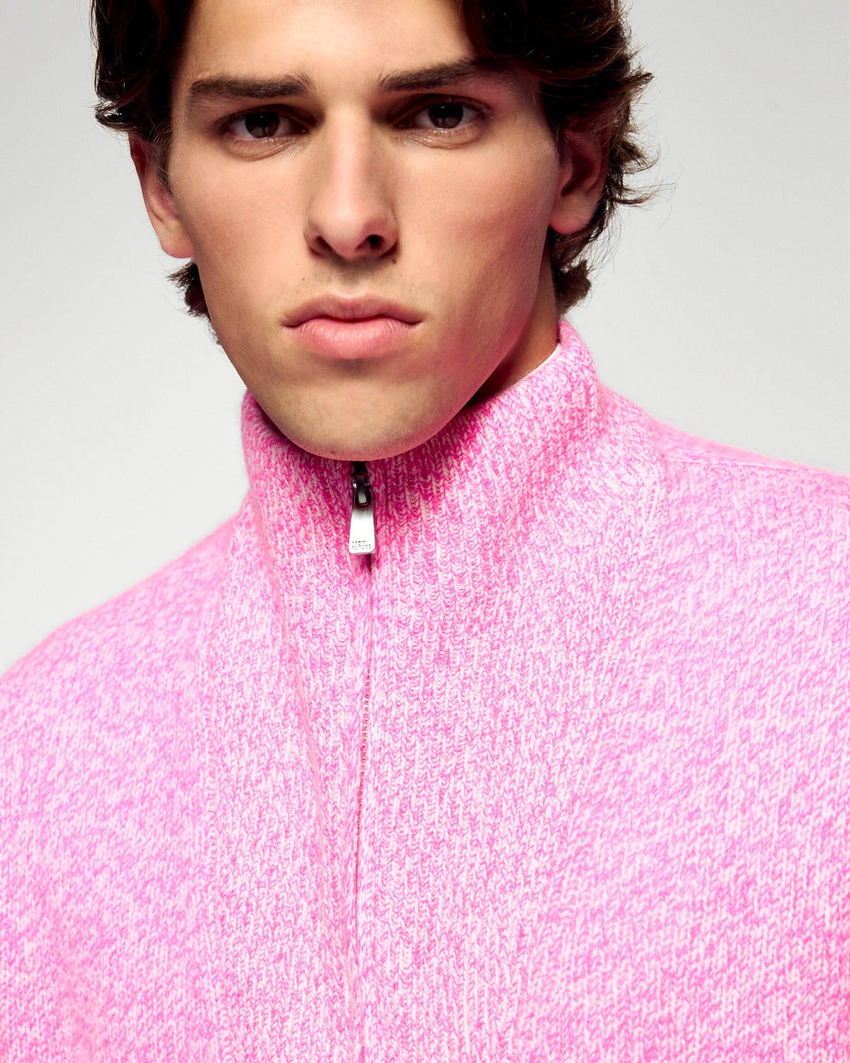 Maglione Collo Zip - Luminous Pink - Uomo