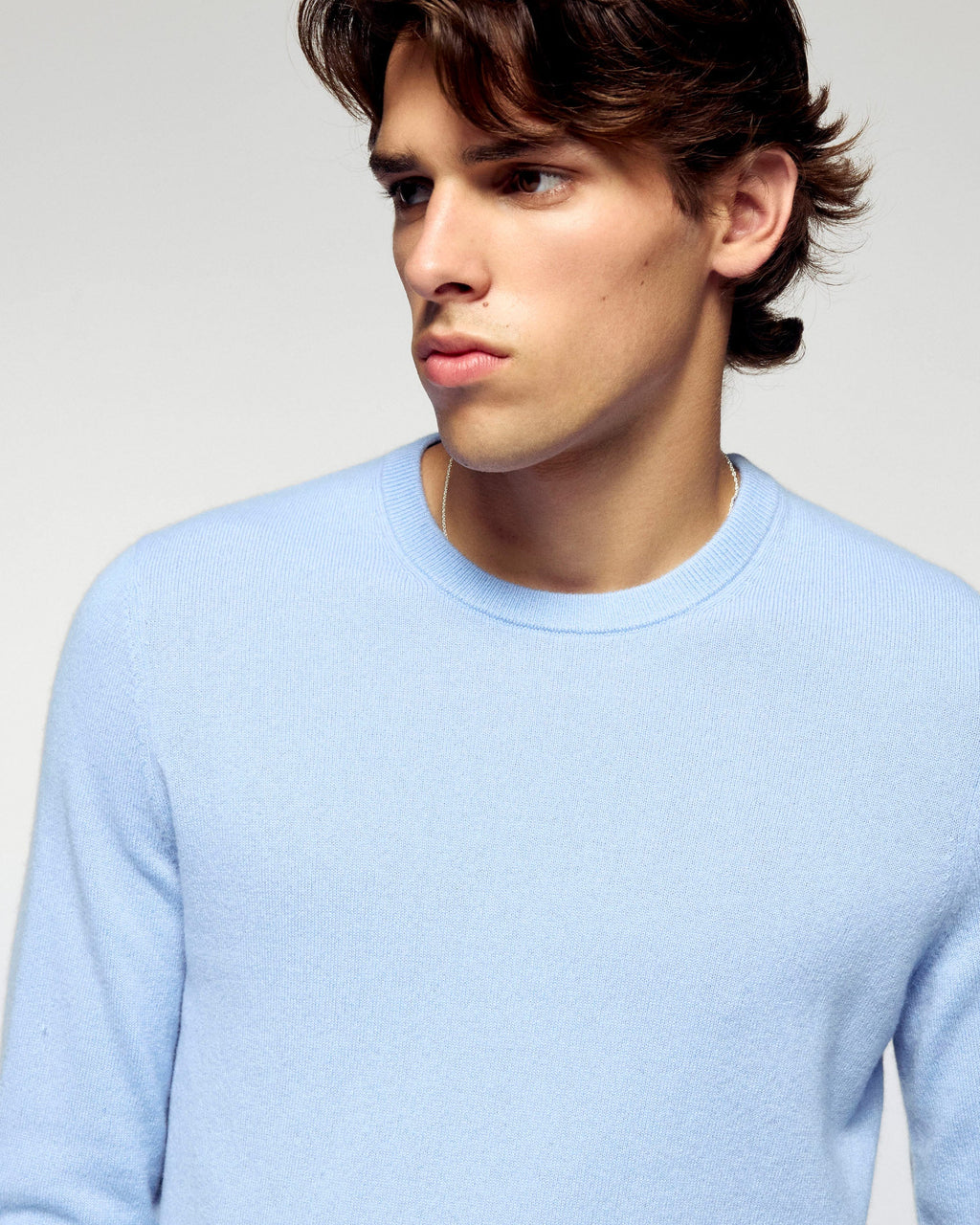 Jersey de Cuello Redondo - Azul Suave - Hombre