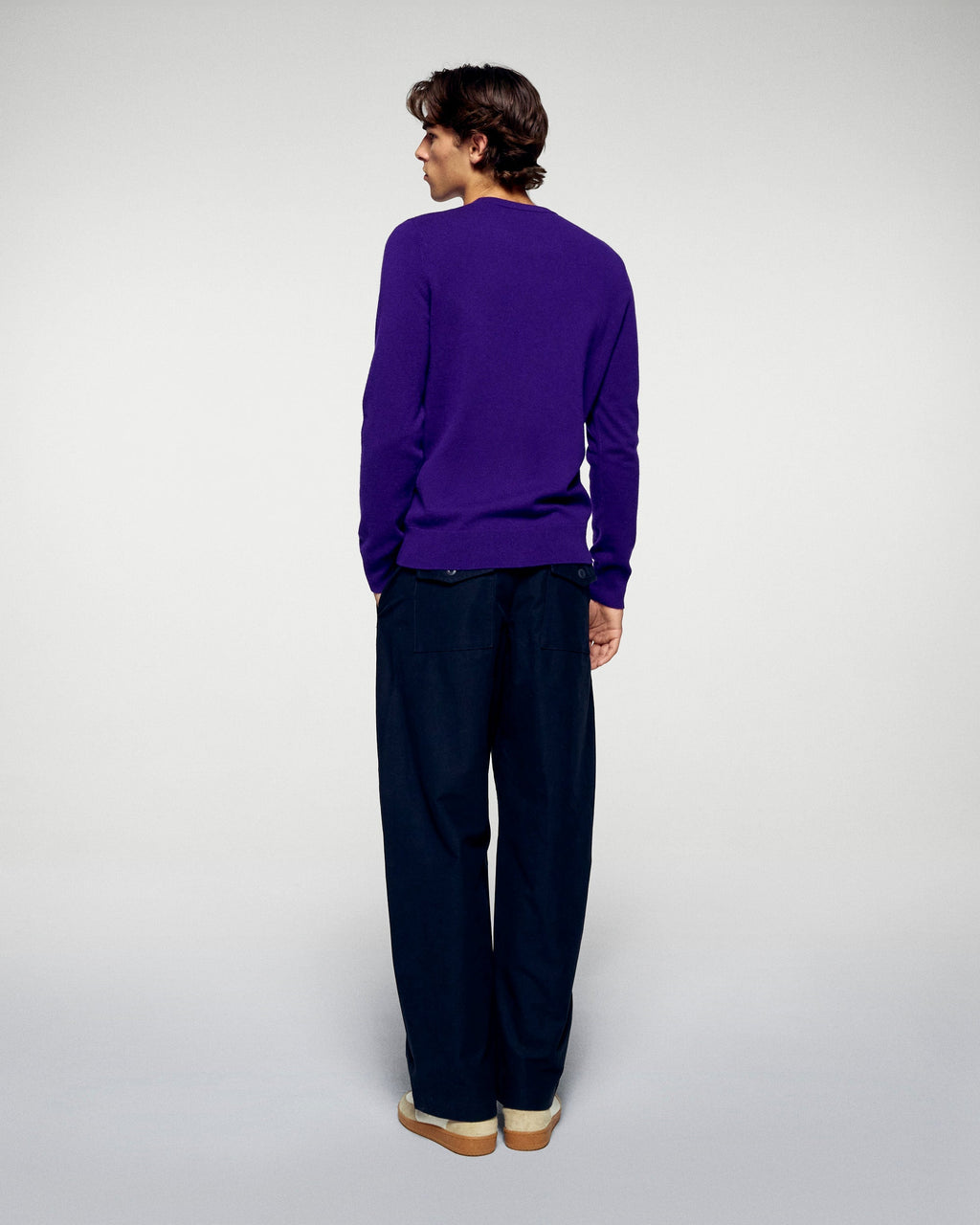 Jersey de cuello redondo - Morado terciopelo - Hombre
