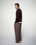 Pull Col Rond - Chocolat - Homme