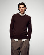 Pull Col Rond - Chocolat - Homme
