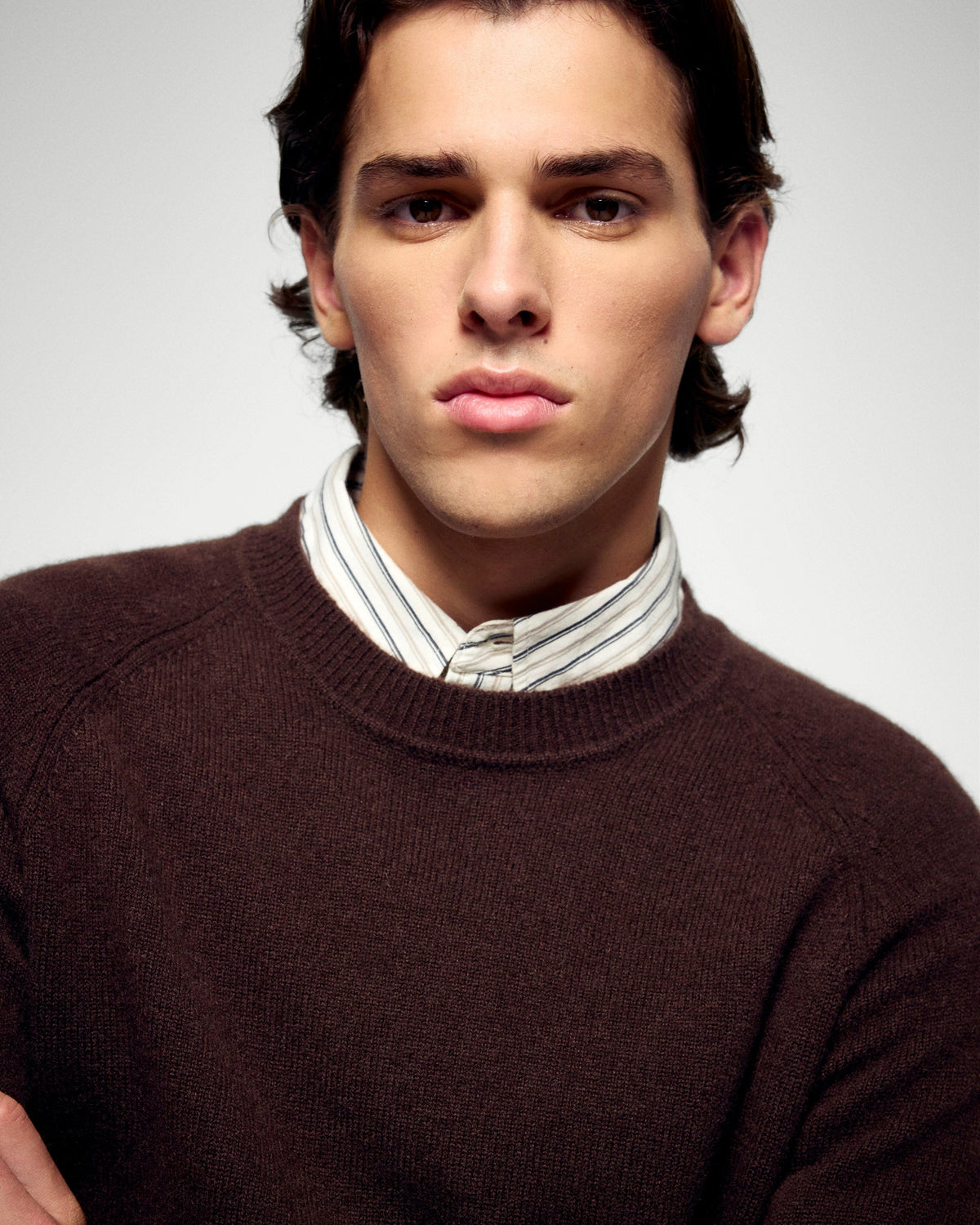 Pull Col Rond - Chocolat - Homme