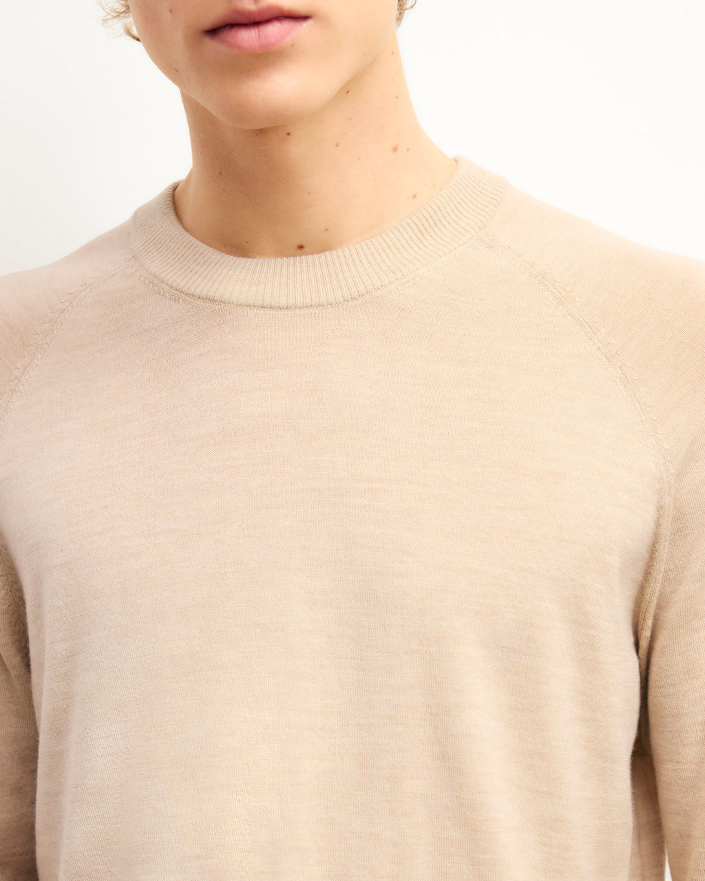 Pull Col Rond - Beige Chine - Homme