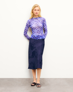 Gonna Midi Gina - Navy Jacquard - Donna