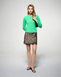 Lace Mini Skirt - Winter Leopard - Women