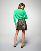 Lace Mini Skirt - Winter Leopard - Women
