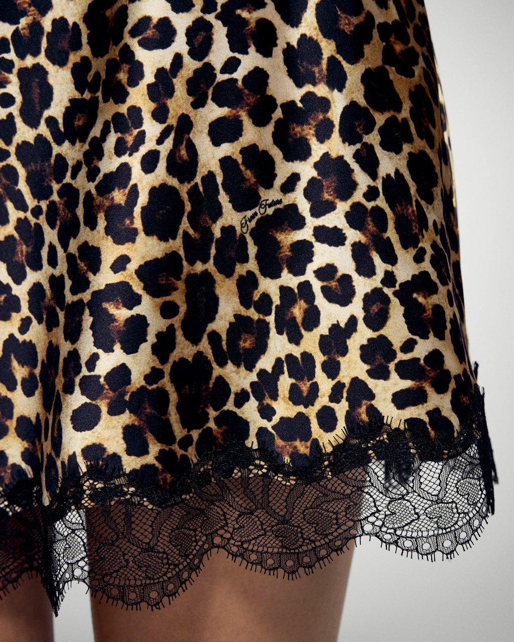 Lace Mini Skirt - Winter Leopard - Women