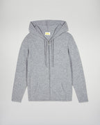 Zip-Up Hoodie Jumper - Dark Marl Grey - Women