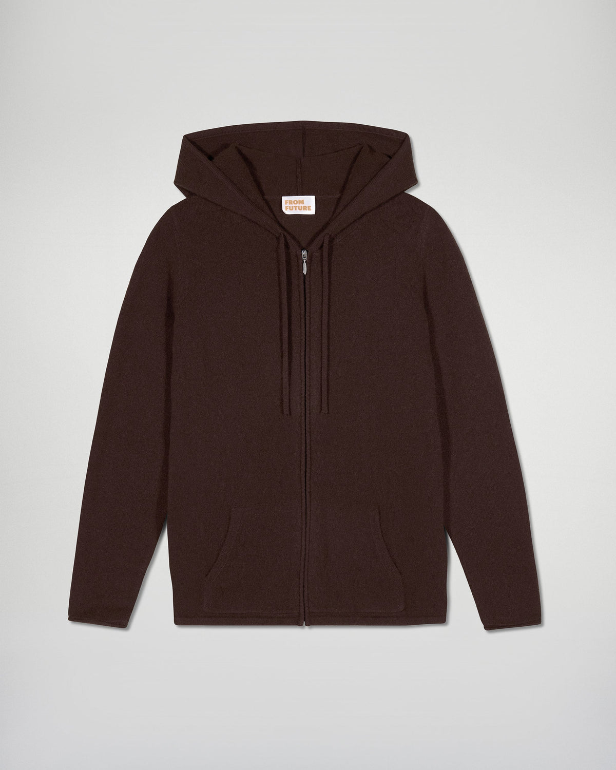 Maglione Hoodie con Zip - Cioccolato - Donna