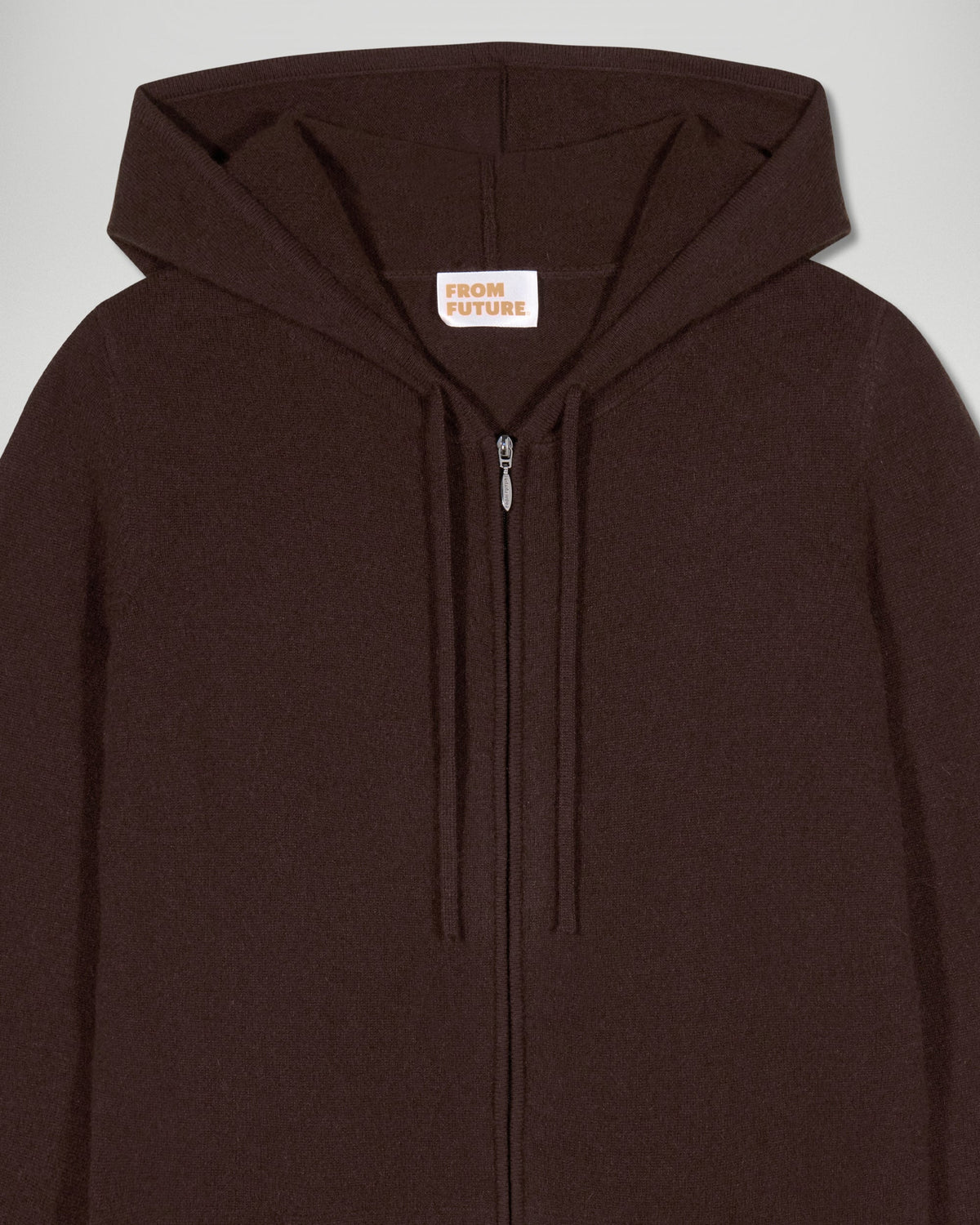 Maglione Hoodie con Zip - Cioccolato - Donna