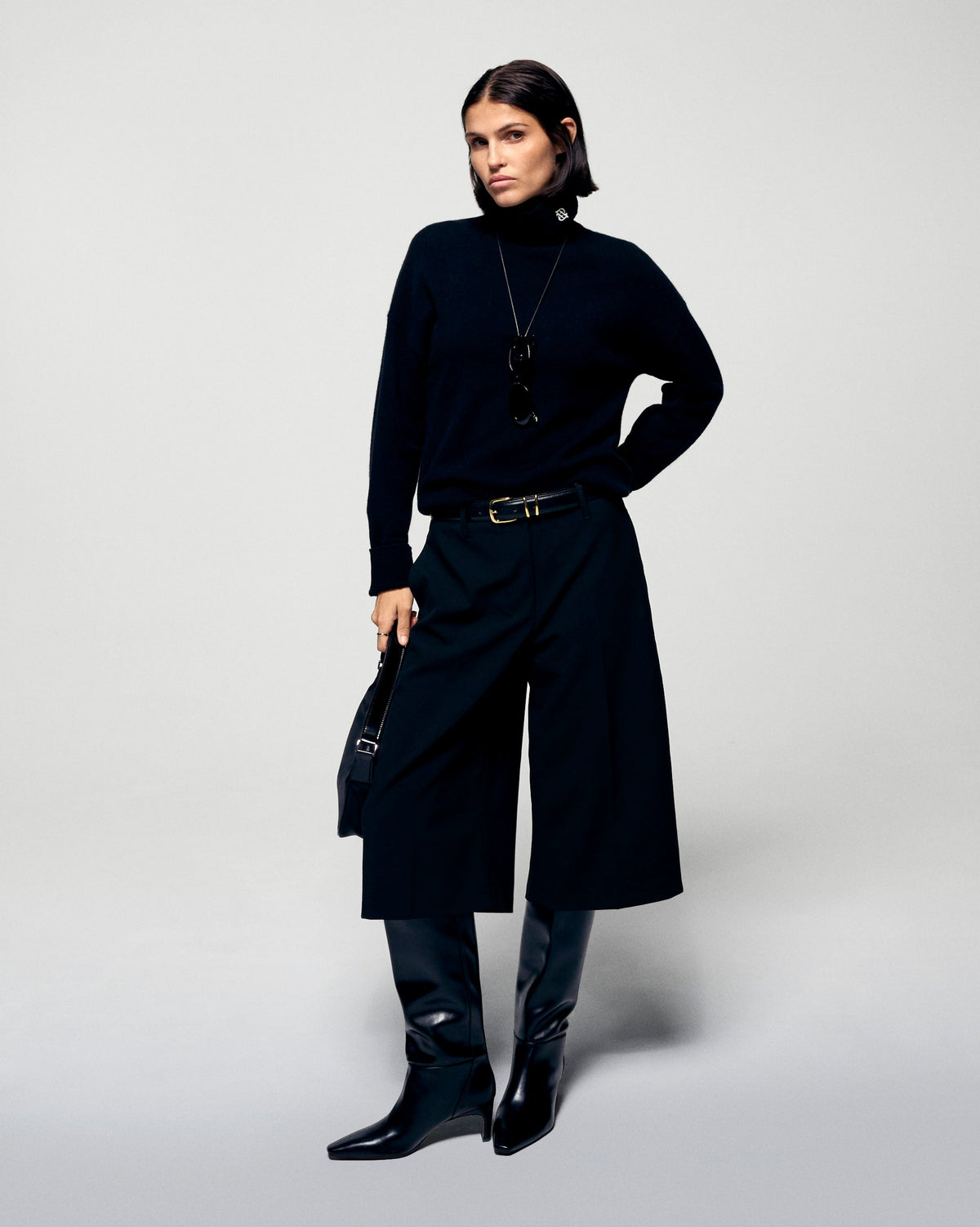 Maglione Collo Alto - Nero - Donna