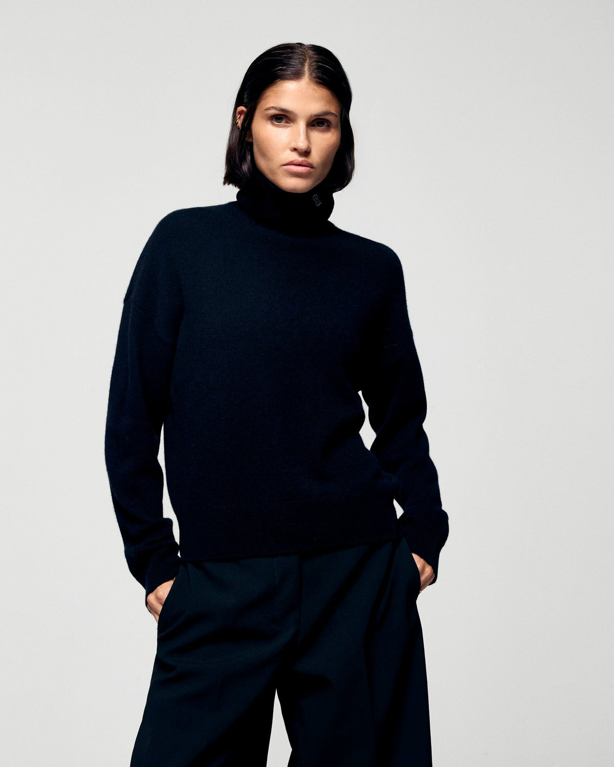 Maglione Collo Alto - Nero - Donna