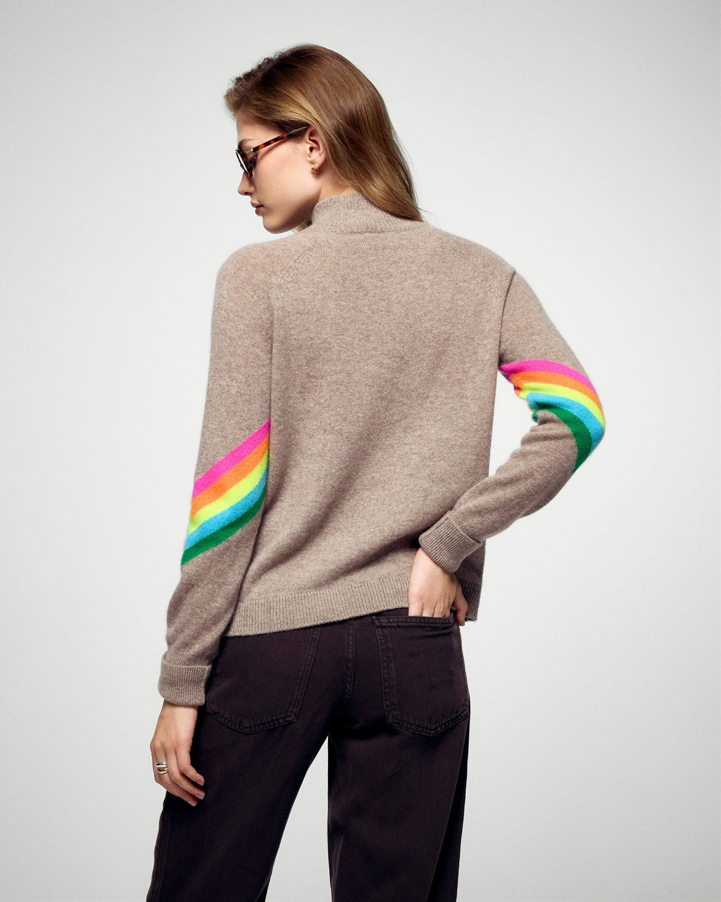 Pull Col Montant - Taupe Chiné - Femme