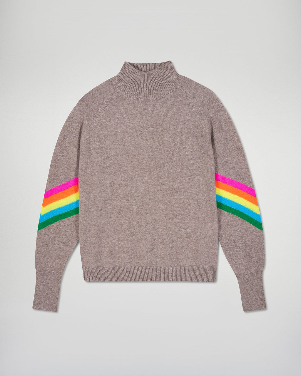 Pull Col Montant - Taupe Chiné - Femme