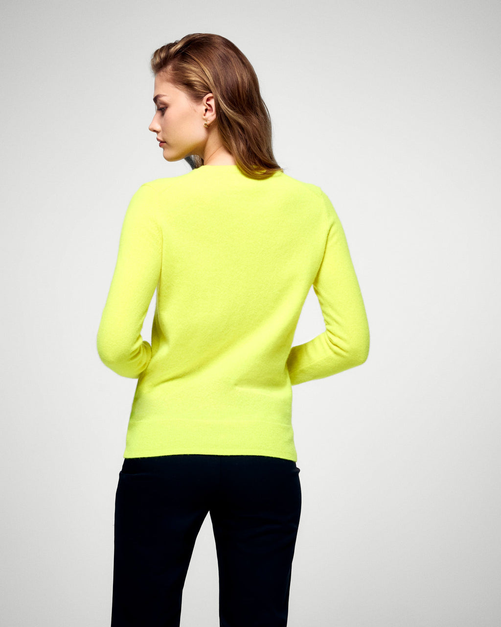 Jersey de cuello redondo - Amarillo fluorescente - Mujer