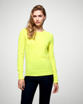 Jersey de cuello redondo - Amarillo fluorescente - Mujer