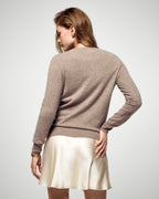 Pull Col Rond - Taupe Chiné - Femme