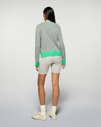 Pull Col Rond Bicolore - Gris Chiné Foncé - Femme