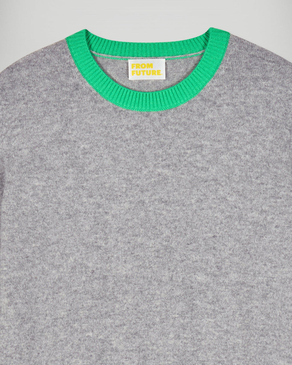 Pull Col Rond Bicolore - Gris Chiné Foncé - Femme