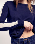 Pull Col Rond Bandes