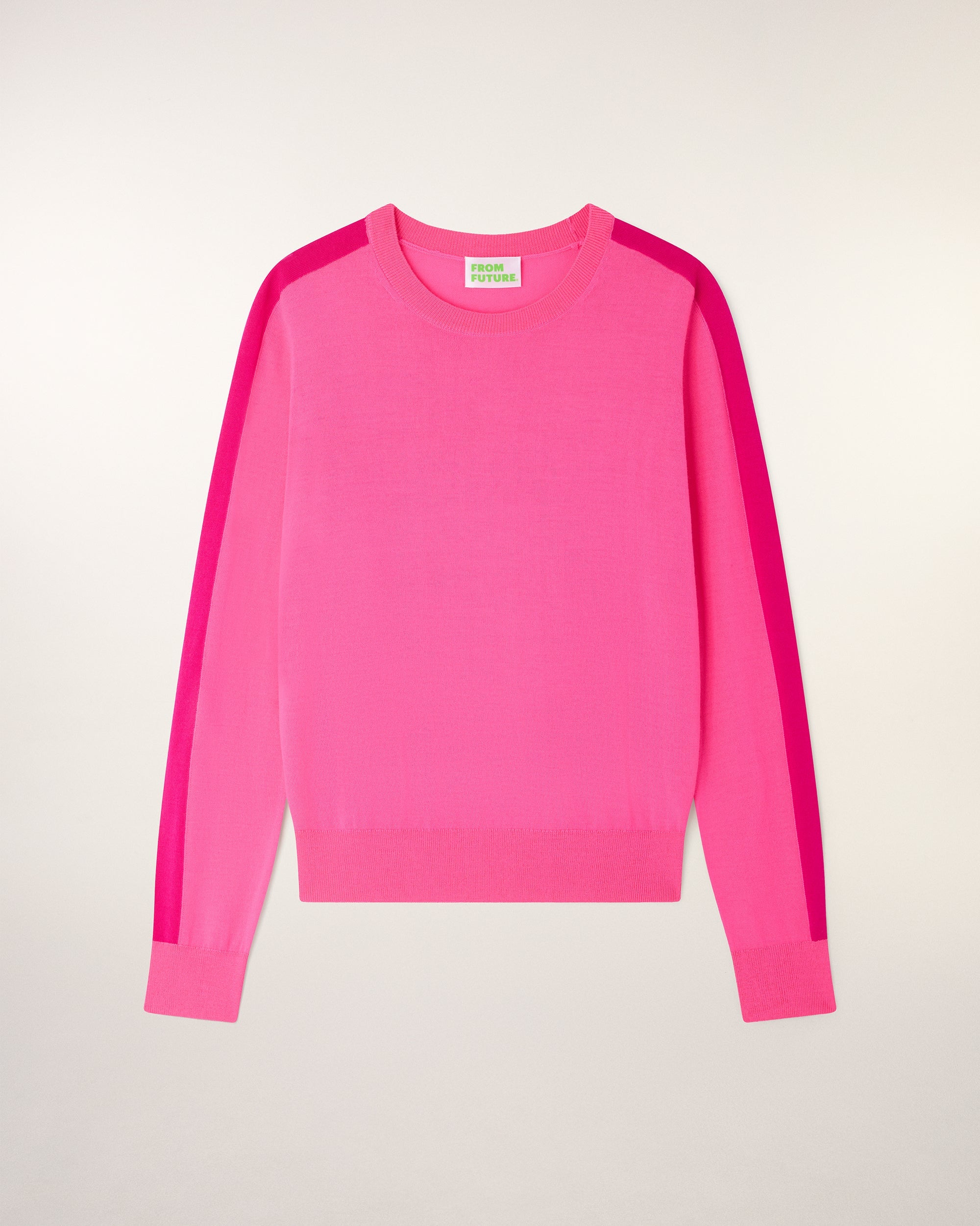 Pull Col Rond Bandes - Love Pink