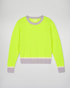 Jersey de Cuello Redondo Bicolor - Amarillo Flúor - Mujer