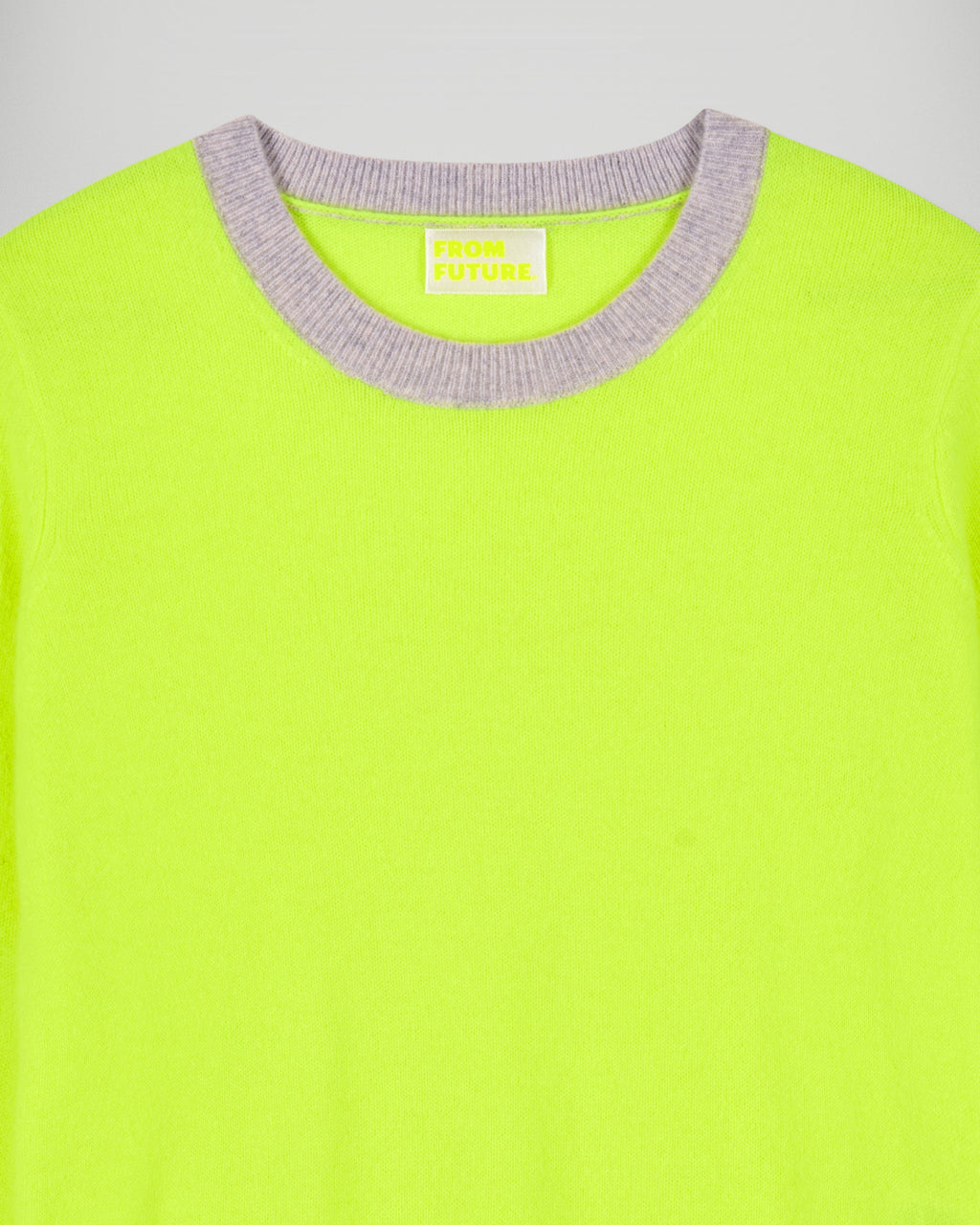 Jersey de Cuello Redondo Bicolor - Amarillo Flúor - Mujer